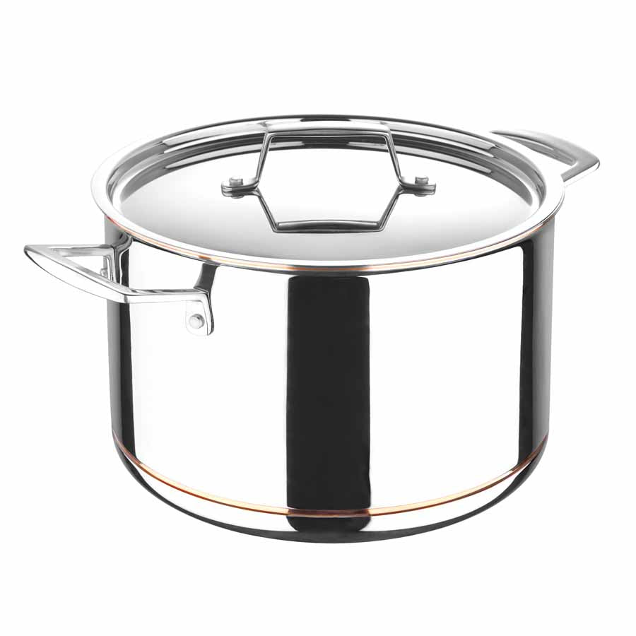 All Clad 8 qt 10 1/2 Stainless Steel Stock Pot with Lid - 12 4/5