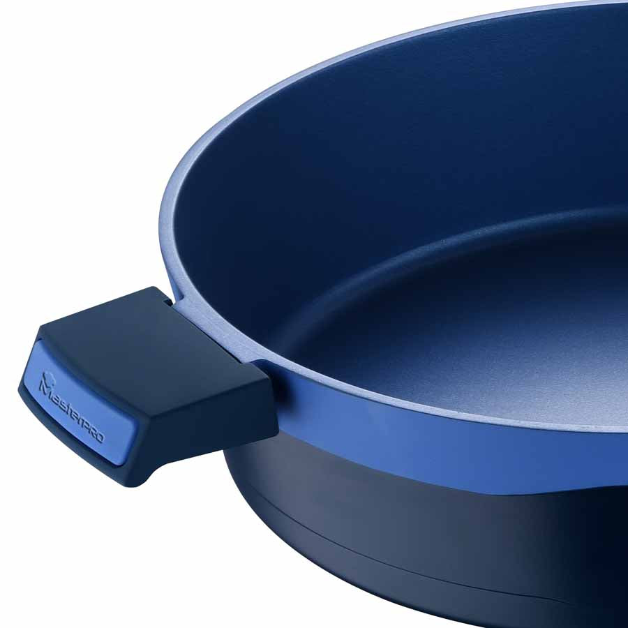 MasterPRO 2-Piece Gastro Diamond Durable Cast Aluminum Fry Pan Set, Blue