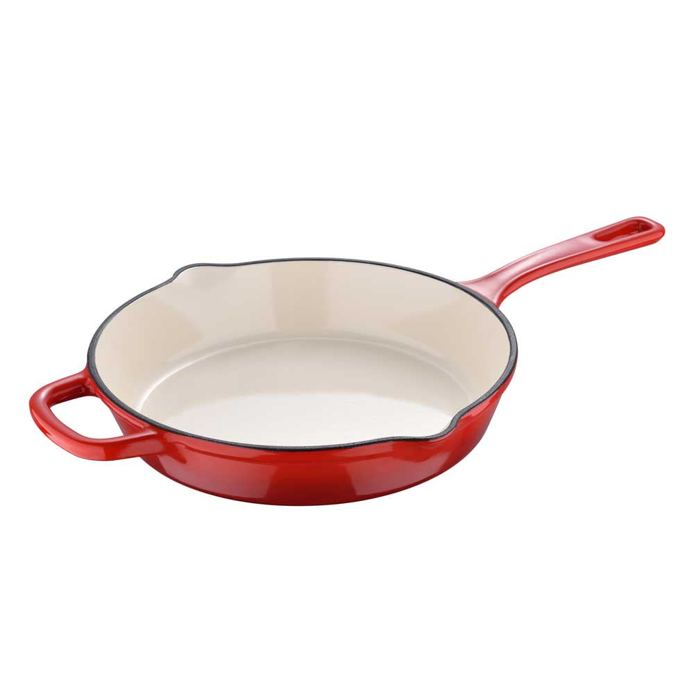CAST IRON RED ENAMELED SAUCE PAN