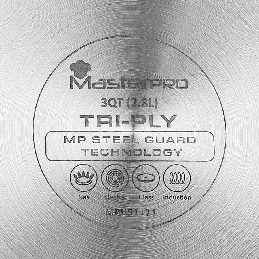 MasterPRO 3-Piece Stainless Steel Nesting Stock Pot Set with