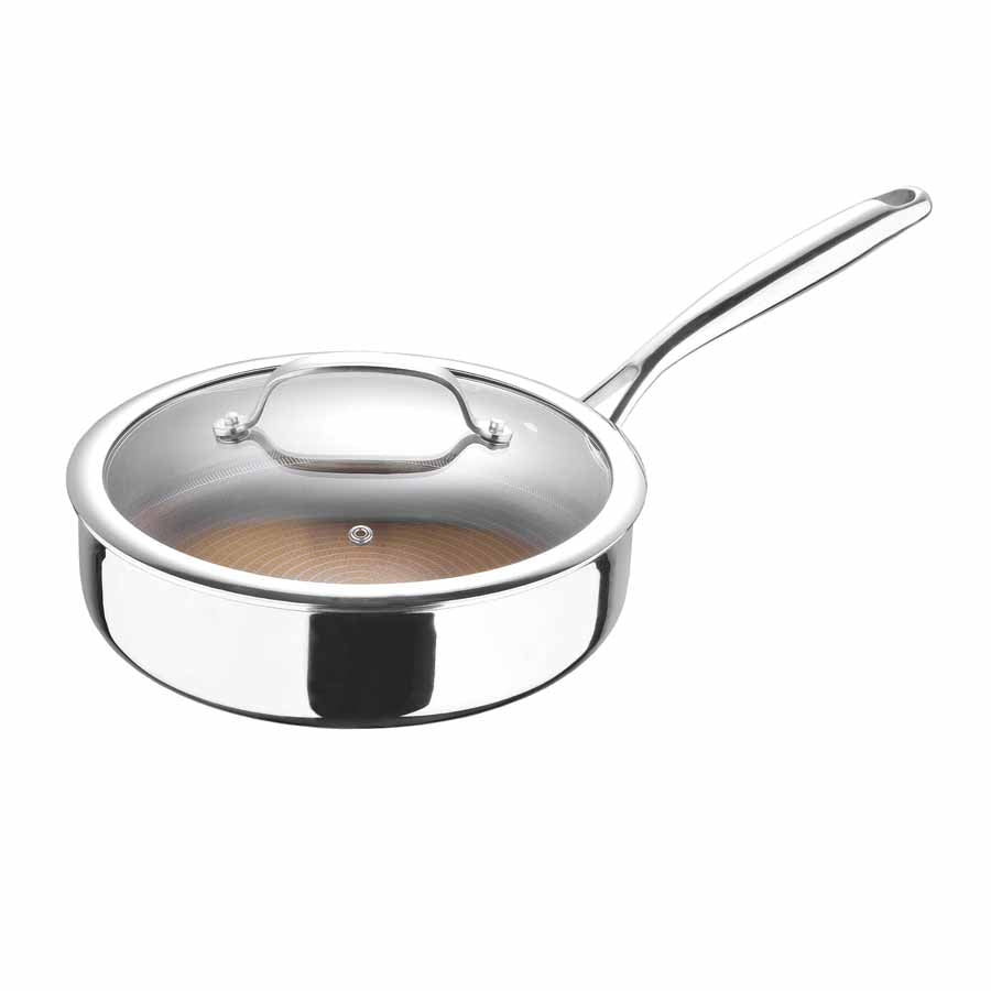 Tri-Ply Clad 3 Qt Stainless Steel Covered Sauce Pan - Glass Lid