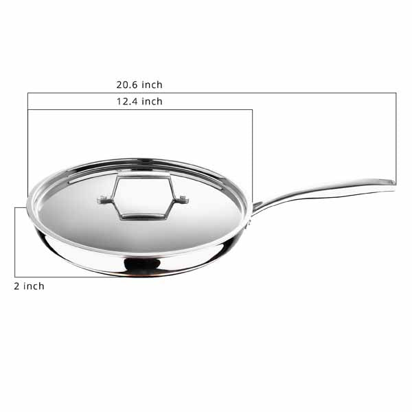 5CX by MasterPRO - 12" 5-Ply Copper Core Skillet with Lid