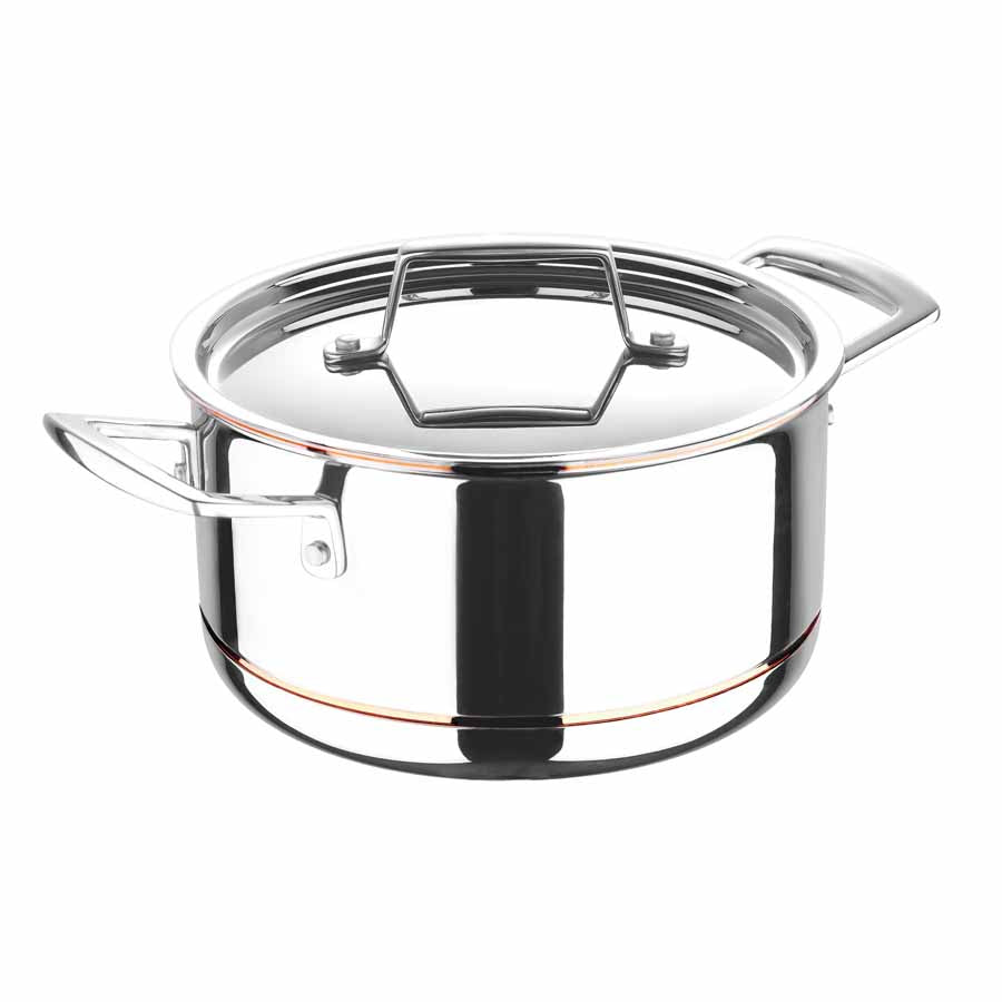 Copper Core 5-ply Bonded Cookware, Sauce Pan 3 Quart