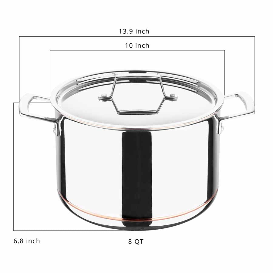 Stainless Steel 8-Qt Master Cook Stock Pot With Cover (5 mm