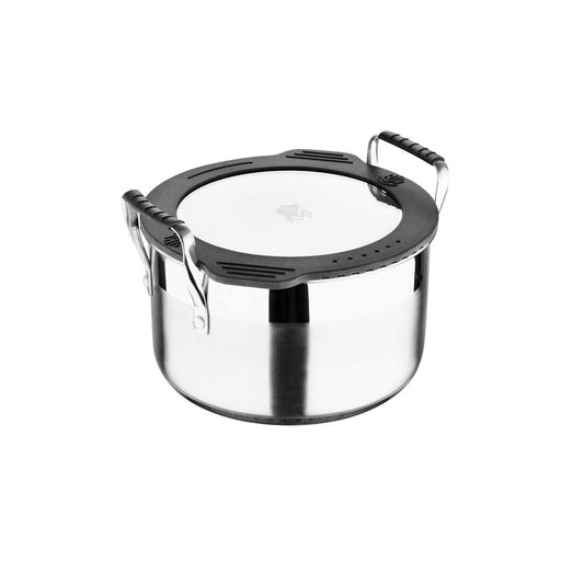 Smart by MasterPRO - 3.6 Qt Nesting Stainless Steel Stock Pot with Flat Glass Lid