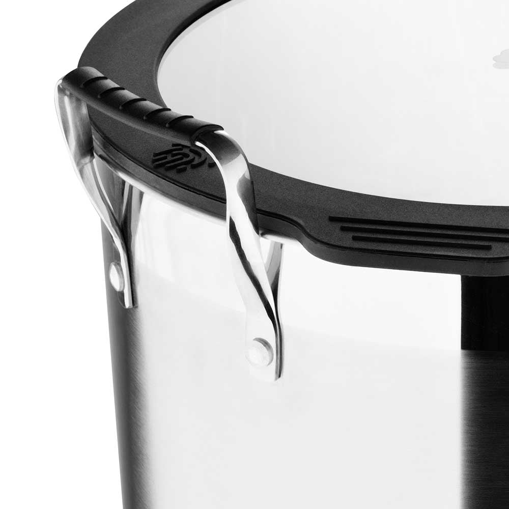 Smart by MasterPRO - 13.2 Qt Nesting Stainless Steel Stock Pot with Flat Glass Lid