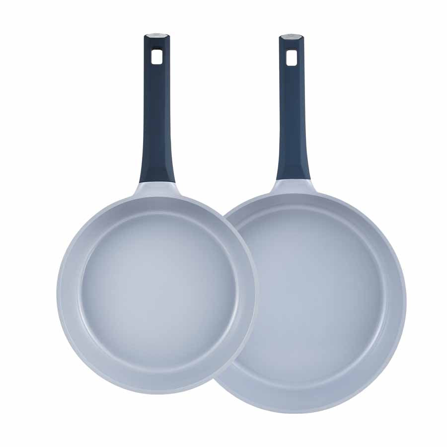 Gastro Ceramic by MasterPRO - 2 Pc, 9.5" & 11" Cast Aluminum Fry Pan Set, Gray