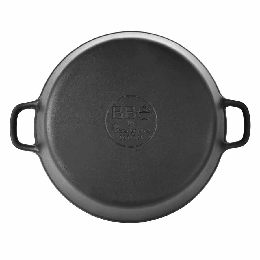 BBQ by MasterPRO - 14", 8Qt Pre Seasoned Cast Iron Family Pot with Vented Glass Lid