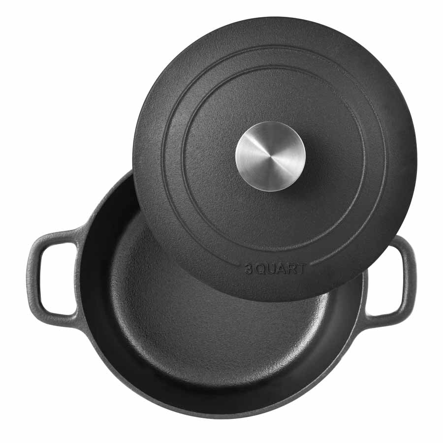 BBQ-Toro Ultimate Dutch Oven with PRO3+ Coating, 9.0 L (DO9U), Saucepan  with Legs, Pre-Cooked - Pre-Seasoned with PRO3+ Process, Cast Iron Pot