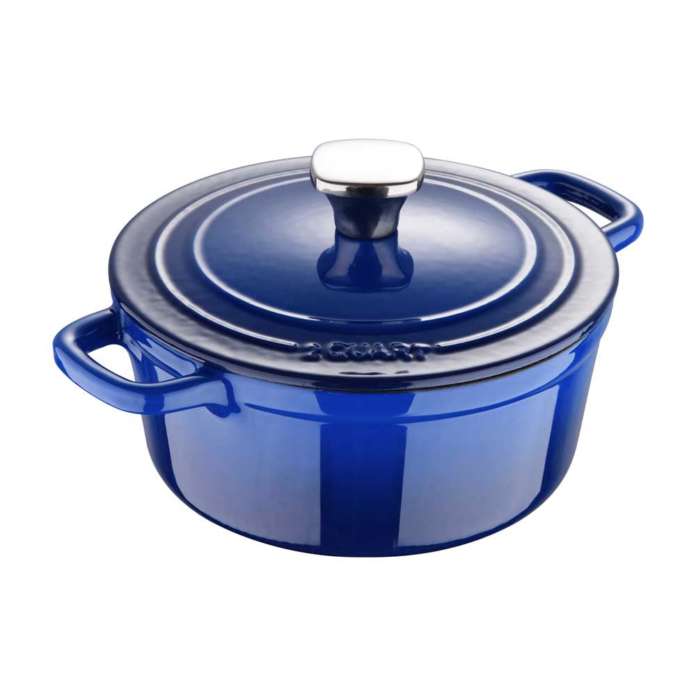 Legacy by MasterPRO - 2 Qt Legacy Enamel Cast Iron Dutch Oven, Blue