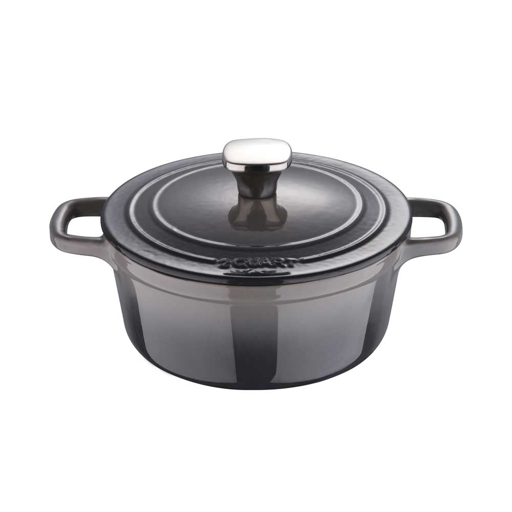 Legacy by MasterPRO - 2 Qt Legacy Enamel Cast Iron Dutch Oven, Fog