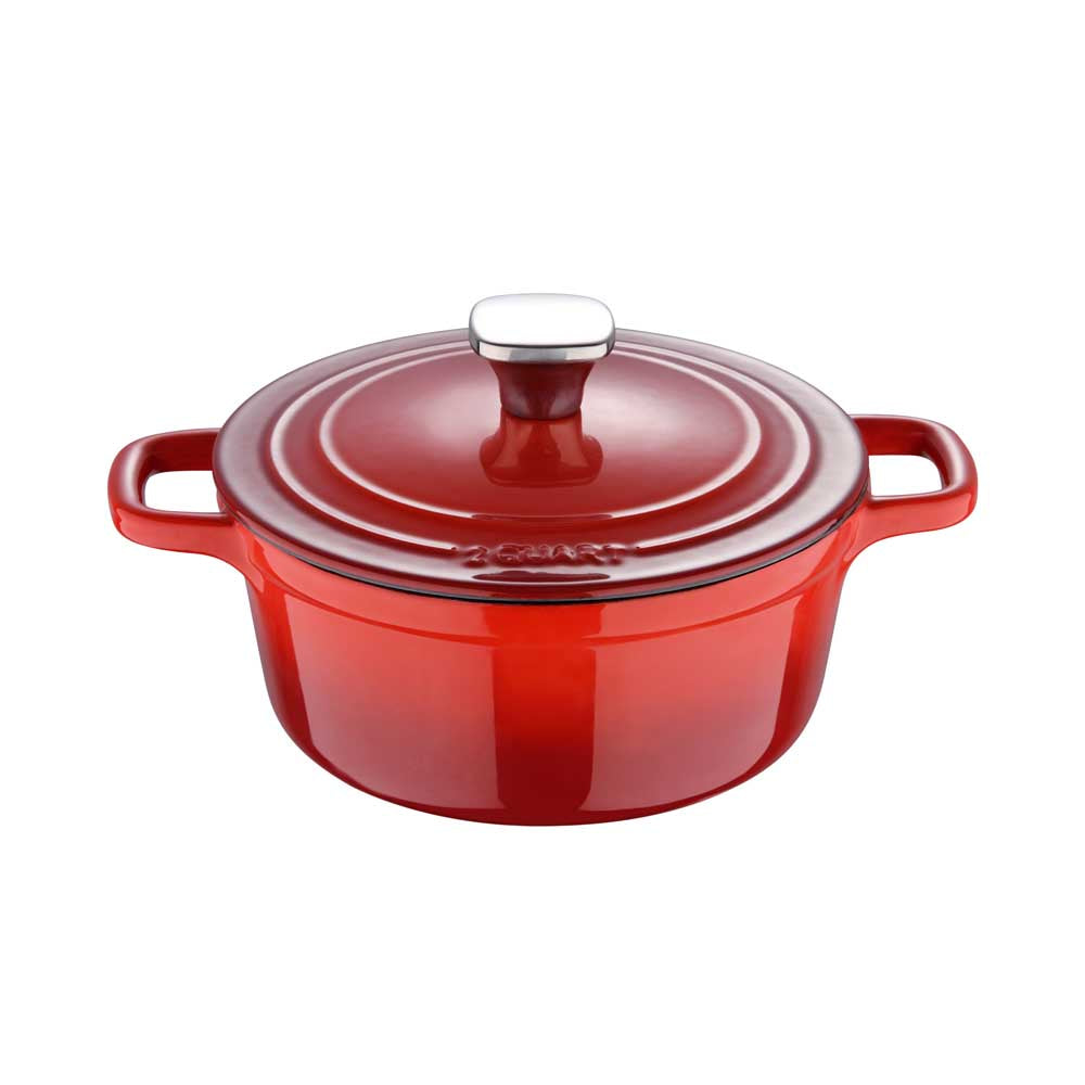 Legacy by MasterPRO - 2 Qt Enamel Cast Iron Dutch Oven, Red