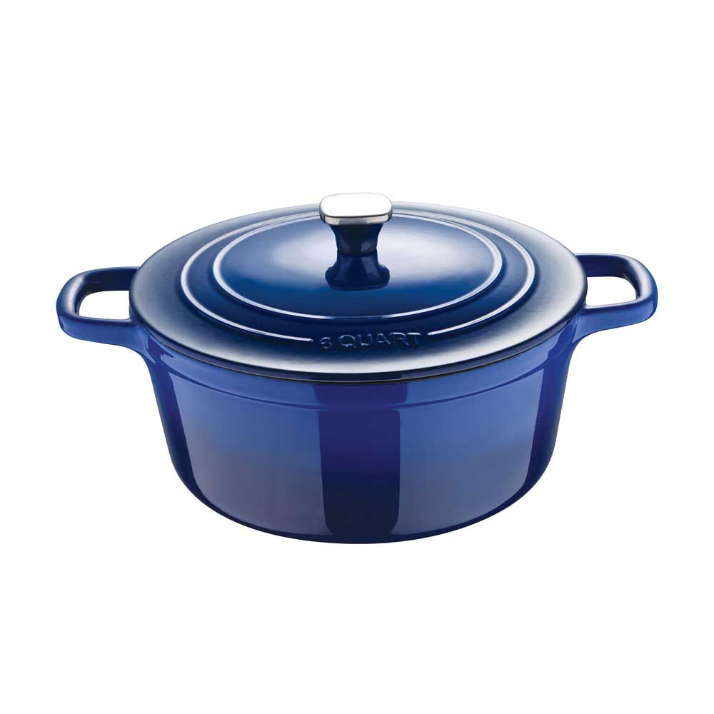 Legacy by MasterPRO - 6 Qt Legacy Enamel Cast Iron Dutch Oven, Blue