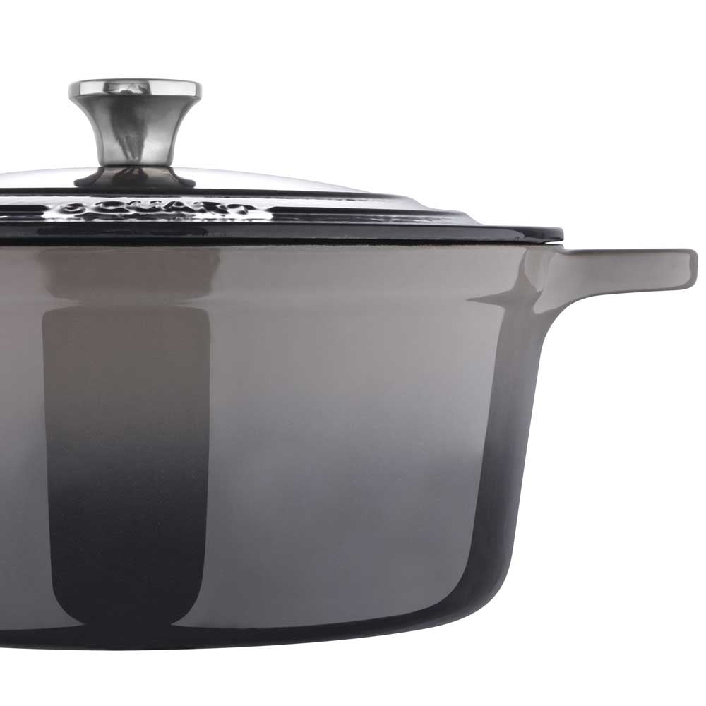 Legacy by MasterPRO - 6 Qt Legacy Enamel Cast Iron Dutch Oven with Self-Basting Lid and Ombre Design, 6 Quarts, Fog