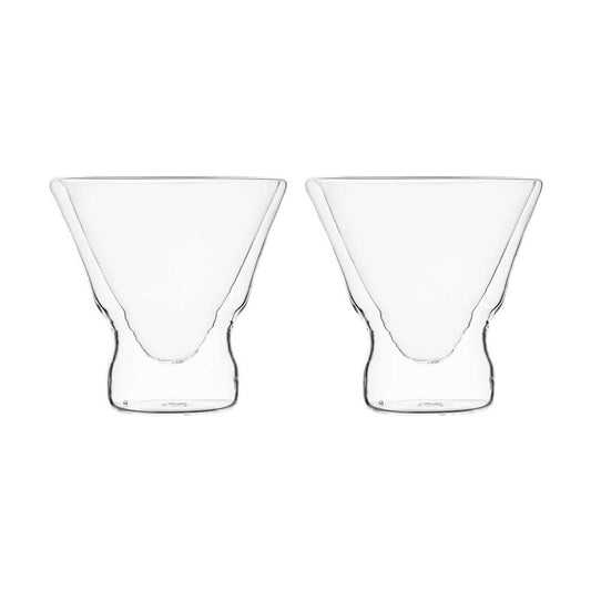 Mixology by MasterPRO - 7.7 Oz Double Wall Borosilicate Martini Glasses, Set of 2