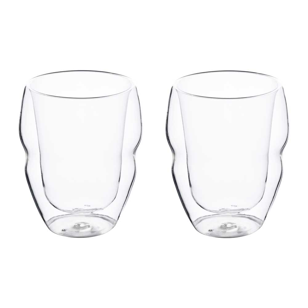 Mixology by MasterPRO - 12.85 Oz Double Wall Borosilicate Whiskey Glasses, Set of 2