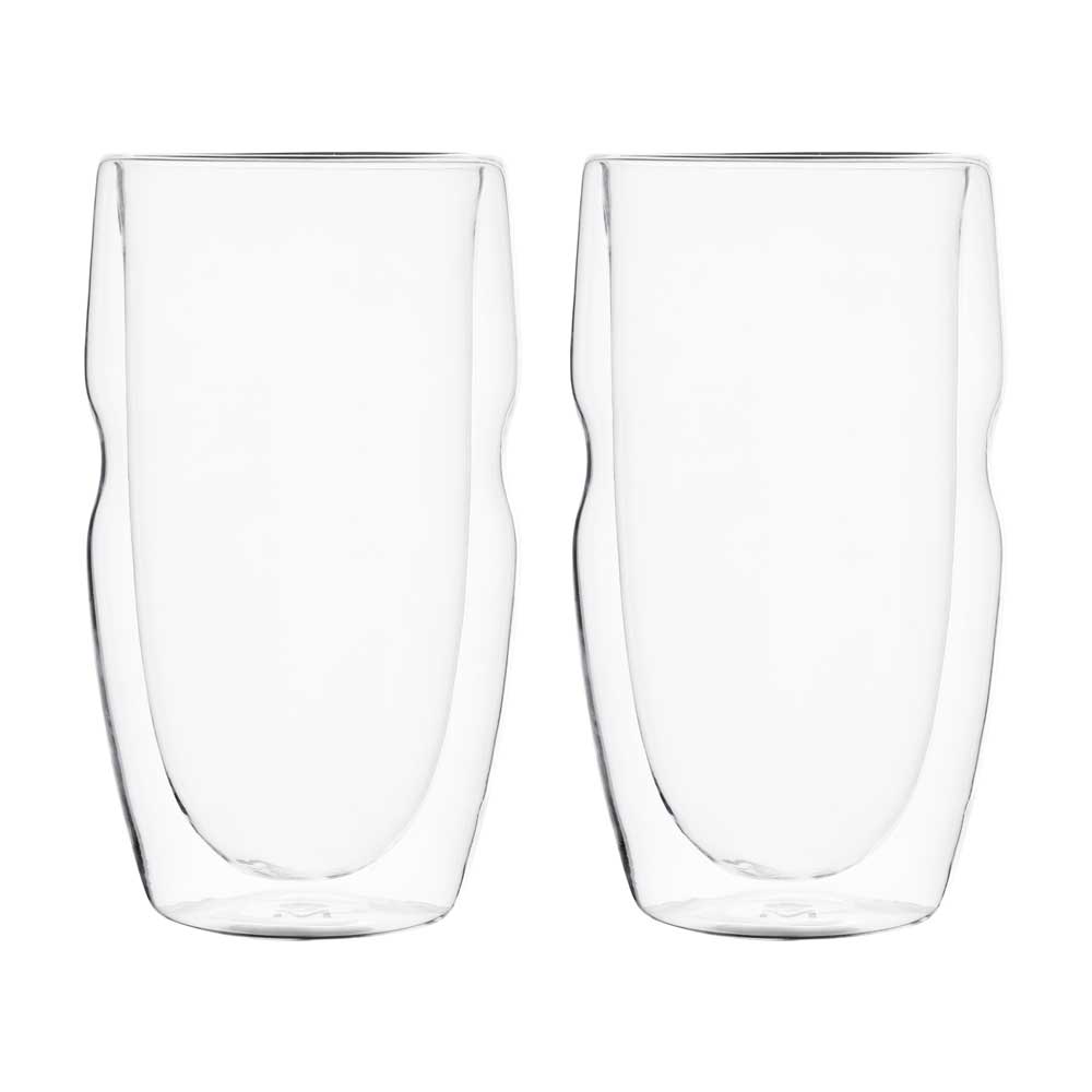 Mixology by MasterPRO - 18.2 Oz Double Wall Borosilicate Beer Glasses, Set of 2